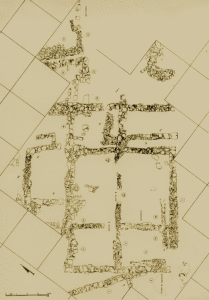 Mappa del saggio di scavo dell'insediamento di Fonte del Romito
