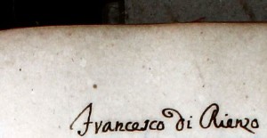 Il nome di Francesco Di Rienzo nel censimento fiscale del 1743