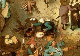 La "Lotta tra Carnevale e Quaresima" di Bruegel: particolare