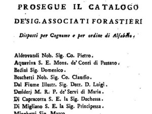 Il nome della Duchessa nel volume del marchese Francesco Albergati Capacelli.