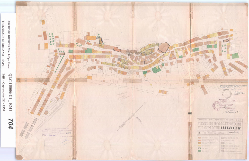 Piano di ricostruzione di Capracotta del 1950