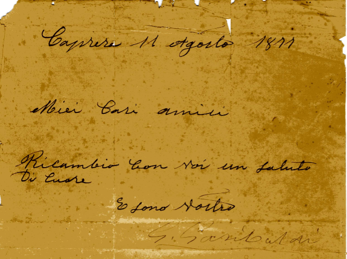 La lettera di Giuseppe Garibaldi