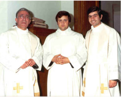 Da sinistra Don Geremia, don Alberto Conti e don Cesario Ronzitti il 26 ottobre 1976, giorno dell'“Ammissione” di don Alberto nella Cattedrale di Trivento.